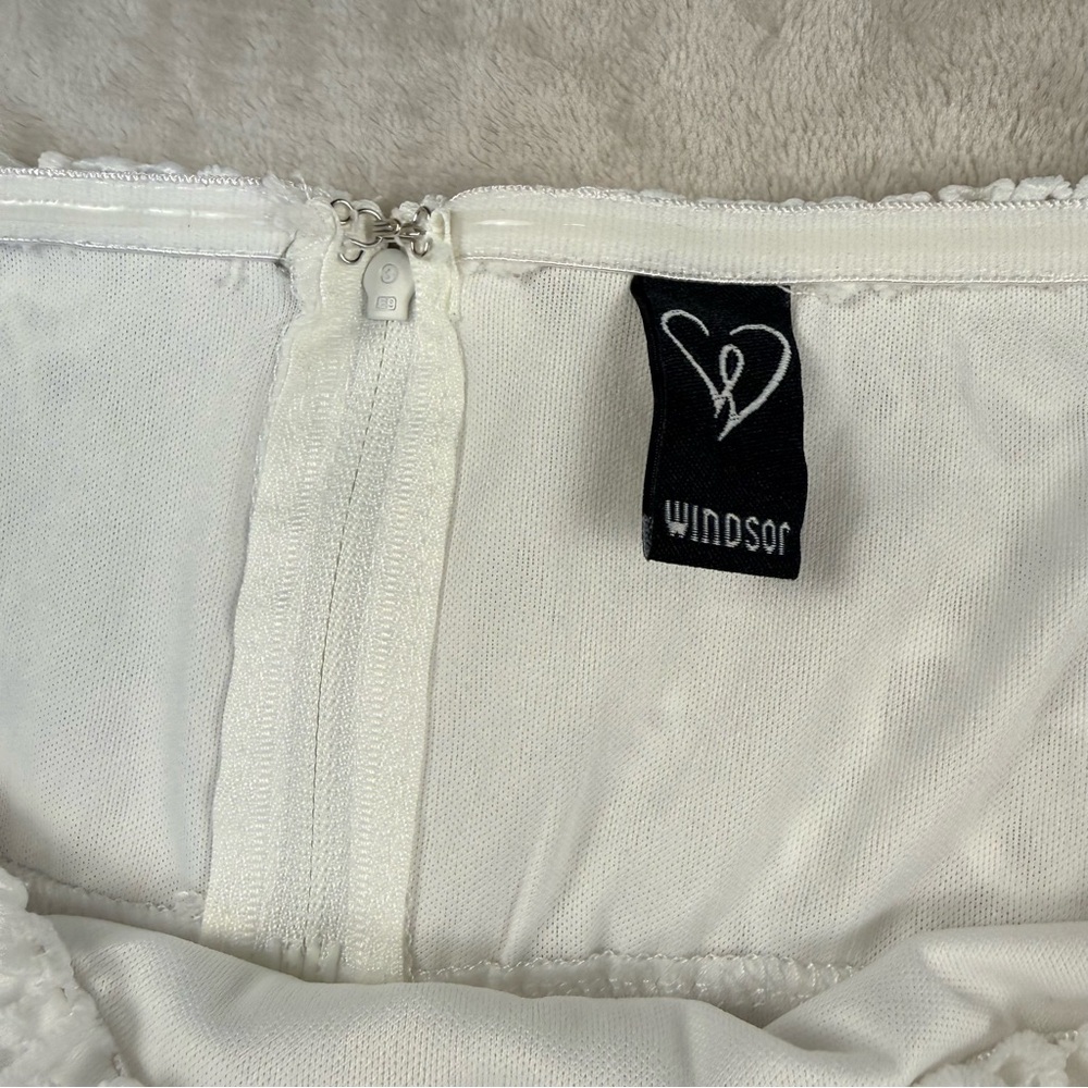 Windsor White Lace Off Shoulder Crop Top Boho Festival Romantic Size L - Picture 9 of 12